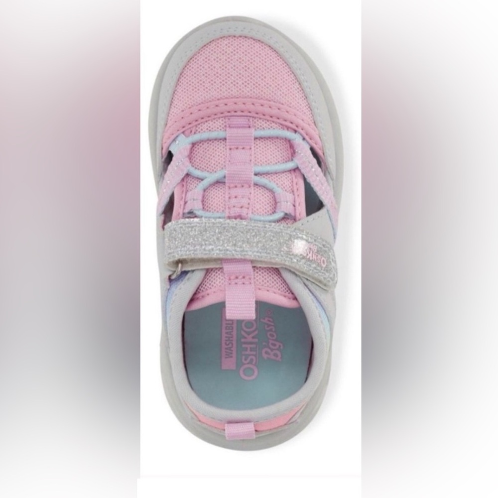 Oshkosh Toddler Girls Sparkly Pink & Gray Sandals Size 7T New With Tags!